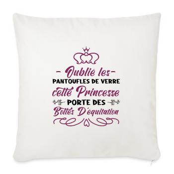 Cette Princesse Porte Des Bottes D'équitation - Housse de coussin décorative 45 x 45 cm - blanc nature - Devant