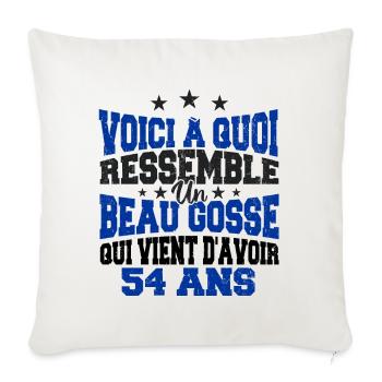 Voici à Quoi Ressemble Un BeauGosse 54 ans, Cadeau - Housse de coussin décorative 45 x 45 cm - blanc nature - Devant