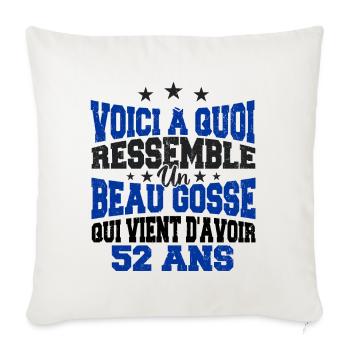 Voici à Quoi Ressemble Un BeauGosse 52 ans, Cadeau - Housse de coussin décorative 45 x 45 cm - blanc nature - Devant