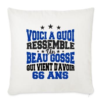 Voici à Quoi Ressemble Un BeauGosse 66 ans, Cadeau - Housse de coussin décorative 45 x 45 cm - blanc nature - Devant