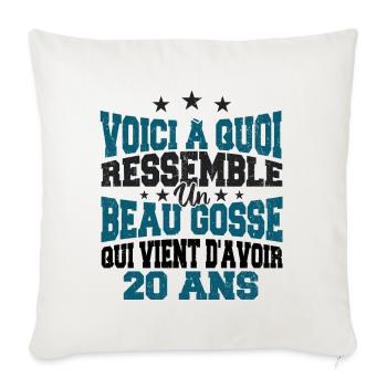 Voici à Quoi Ressemble Un BeauGosse 20 ans, Cadeau - Housse de coussin décorative 45 x 45 cm - blanc nature - Devant