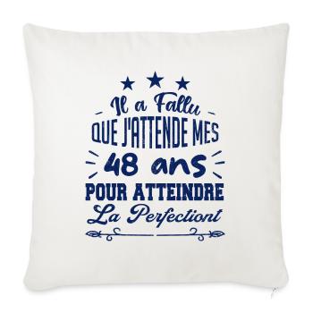 48 ans / perfection - Housse de coussin décorative 45 x 45 cm - blanc nature - Devant