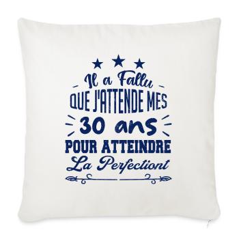30 ans / perfection - Housse de coussin décorative 45 x 45 cm - blanc nature - Devant