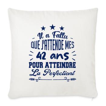42 ans / perfection - Housse de coussin décorative 45 x 45 cm - blanc nature - Devant