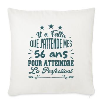 56 ans / perfection - Housse de coussin décorative 45 x 45 cm - blanc nature - Devant