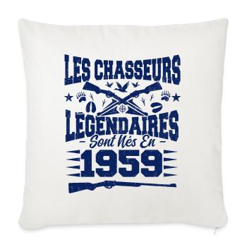 Chasseur légendaire nées en 1959 anniversaire - Housse de coussin décorative 45 x 45 cm - blanc nature - Devant