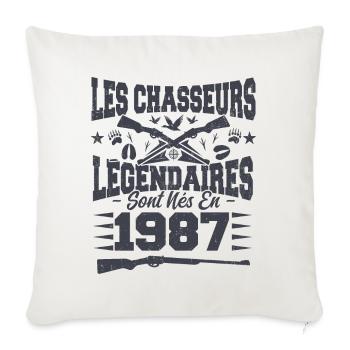 Chasseur légendaire nées en 1987 anniversaire - Housse de coussin décorative 45 x 45 cm - blanc nature - Devant