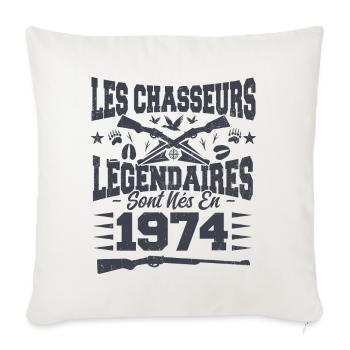 Chasseur légendaire nées en 1974 anniversaire - Housse de coussin décorative 45 x 45 cm - blanc nature - Devant