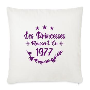 Les princesses naissent en 1977 - Housse de coussin décorative 45 x 45 cm - blanc nature - Devant
