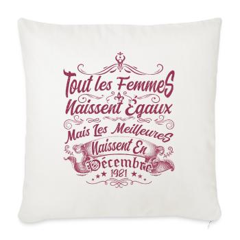 les meilleures naissent en décembre, Décembre 1981 - Housse de coussin décorative 45 x 45 cm - blanc nature - Devant