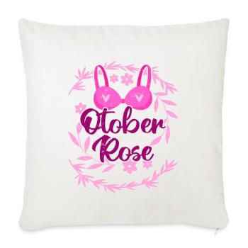Octobre Rose | Lutte contre le cancer du sein - Housse de coussin décorative 45 x 45 cm - blanc nature - Devant