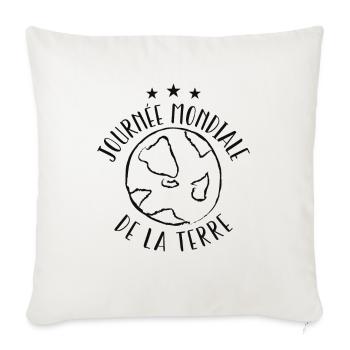 Journée mondiale de la Terre - Housse de coussin décorative 45 x 45 cm - blanc nature - Devant