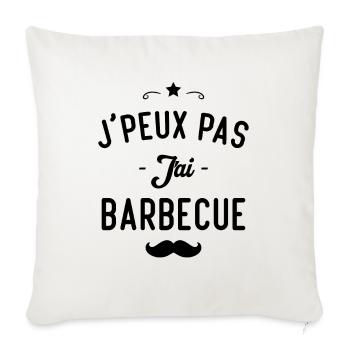 Je peux pas j'ai barbecue - Housse de coussin décorative 45 x 45 cm - blanc nature - Devant