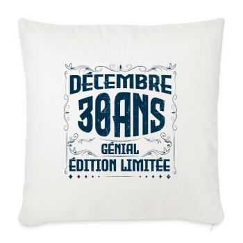 DÉCEMBRE 30 Ans | Édition limitée - Housse de coussin décorative 45 x 45 cm - blanc nature - Devant