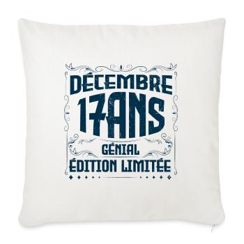 DÉCEMBRE 17 Ans | Édition limitée - Housse de coussin décorative 45 x 45 cm - blanc nature - Devant