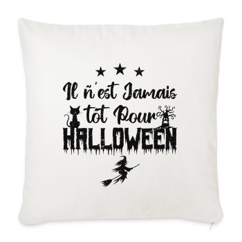 Il n’est jamais tôt pour Halloween - Housse de coussin décorative 45 x 45 cm - blanc nature - Devant