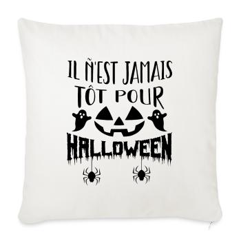 Il n’est jamais tôt pour Halloween - Housse de coussin décorative 45 x 45 cm - blanc nature - Devant
