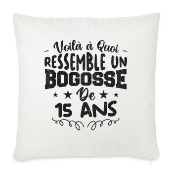 Voilà à quoi ressemble un bogosse de 15 ans | cad - Housse de coussin décorative 45 x 45 cm - blanc nature - Devant