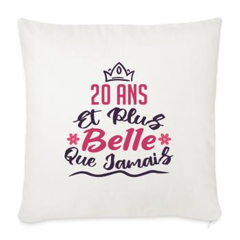 20 ans et plus belle que jamais - Housse de coussin décorative 45 x 45 cm - blanc nature - Devant