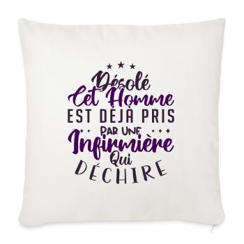 Cet Homme Est Déjà Pris Par Une Infirmière - Housse de coussin décorative 45 x 45 cm - blanc nature - Devant