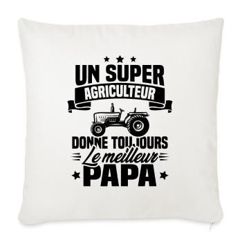 Super agriculteur donne toujours le meilleur papa - Housse de coussin décorative 45 x 45 cm - blanc nature - Devant