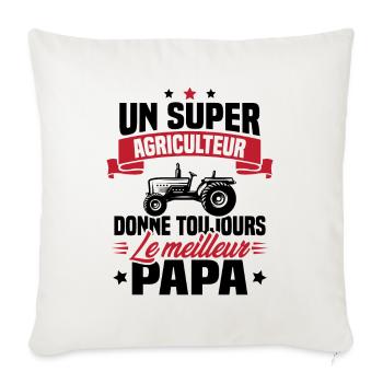 Super agriculteur donne toujours le meilleur papa - Housse de coussin décorative 45 x 45 cm - blanc nature - Devant