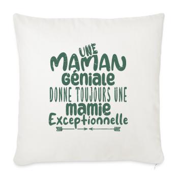 une maman géniale | Cadeaux Mamie - Housse de coussin décorative 45 x 45 cm - blanc nature - Devant