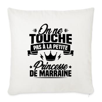 On ne touche pas à la petite princesse de marraine - Housse de coussin décorative 45 x 45 cm - blanc nature - Devant