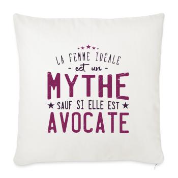 Avocate femme. Cadeau métier loi mythe tribunal - Housse de coussin décorative 45 x 45 cm - blanc nature - Devant