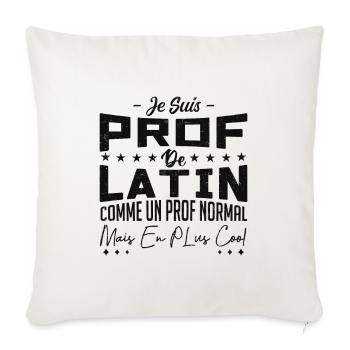 Je Suis Prof de Latin | Métier Citations Noël - Housse de coussin décorative 45 x 45 cm - blanc nature - Devant