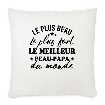 le meilleur beau papa du monde - Housse de coussin décorative 45 x 45 cm - blanc nature - Devant