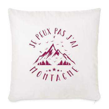 j'peux pas j'ai montagne - Housse de coussin décorative 45 x 45 cm - blanc nature - Devant
