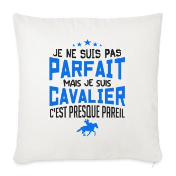 pas parfait mais cavalier - Housse de coussin décorative 45 x 45 cm - blanc nature - Devant