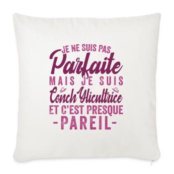 Je Ne Suis Pas Parfaite Mais Je Suis conchylicultu - Housse de coussin décorative 45 x 45 cm - blanc nature - Devant