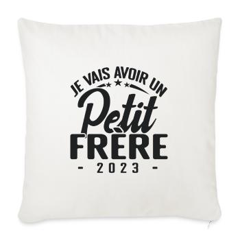 I'm going to have a little brother 2023, child ad - Sofa pillowcase 17,3'' x 17,3'' (45 x 45 cm) - natural white - Front