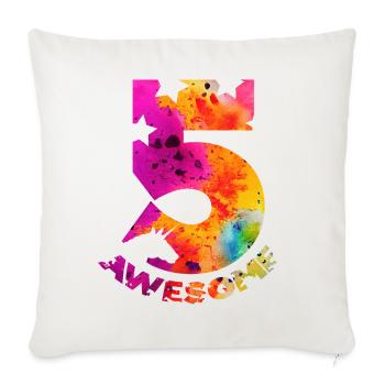 AWESOME 5TH BIRTHDAY 5 YEARS UNICORN - Sofa pillowcase 17,3'' x 17,3'' (45 x 45 cm) - natural white - Front