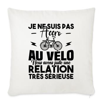 Je ne suis pas accro au vélo - Housse de coussin décorative 45 x 45 cm - blanc nature - Devant