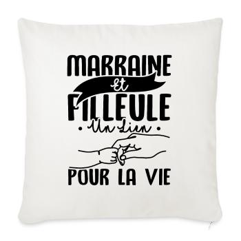 Marraine et filleule - Housse de coussin décorative 45 x 45 cm - blanc nature - Devant