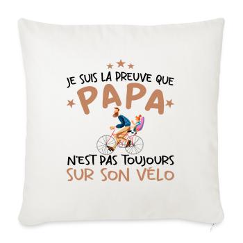 Papa cycliste cyclisme Bébé Nourrisson Naissance - Housse de coussin décorative 45 x 45 cm - blanc nature - Devant