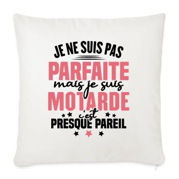 Je ne suis pas parfait mais je suis motard - Housse de coussin décorative 45 x 45 cm - blanc nature - Devant