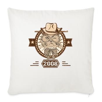 2008 | Cadeau D'anniversaire | Amoureux Du Chat - Housse de coussin décorative 45 x 45 cm - blanc nature - Devant