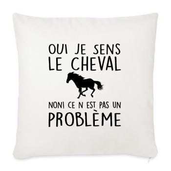 Oui Je Sens Le Cheval Non Ce N'est Pas Un Problème - Housse de coussin décorative 45 x 45 cm - blanc nature - Devant