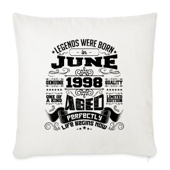 1998 June Anniversary 1998 June | born in June 1998 - Sofa pillowcase 17,3'' x 17,3'' (45 x 45 cm) - natural white - Front