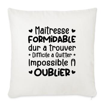 Maîtresse Formidable Cadeau Maîtresse D'école - Housse de coussin décorative 45 x 45 cm - blanc nature - Devant