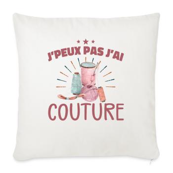 Je Peux Pas J'ai Couture - Housse de coussin décorative 45 x 45 cm - blanc nature - Devant