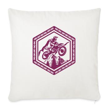 Motorcycle Mountains Forest Sport Gift - Sofa pillowcase 17,3'' x 17,3'' (45 x 45 cm) - natural white - Front