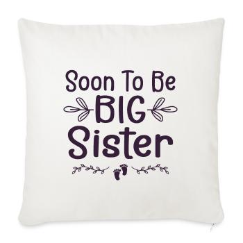 Soon to be big sister - Housse de coussin décorative 45 x 45 cm - blanc nature - Devant