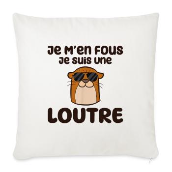 Je M'en Fous Je Suis Une Loutre Cadeau - Housse de coussin décorative 45 x 45 cm - blanc nature - Devant