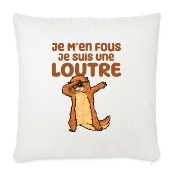 Je M'en Fous - Dabbing Loutre - Dab Dance - Housse de coussin décorative 45 x 45 cm - blanc nature - Devant