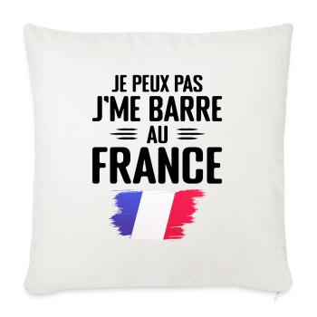 Je Peux Pas J'me Barre Au France - Housse de coussin décorative 45 x 45 cm - blanc nature - Devant